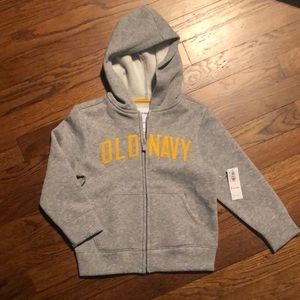 Old Navy Fleece Lined Zip Hoodie- 3T- **NWT**